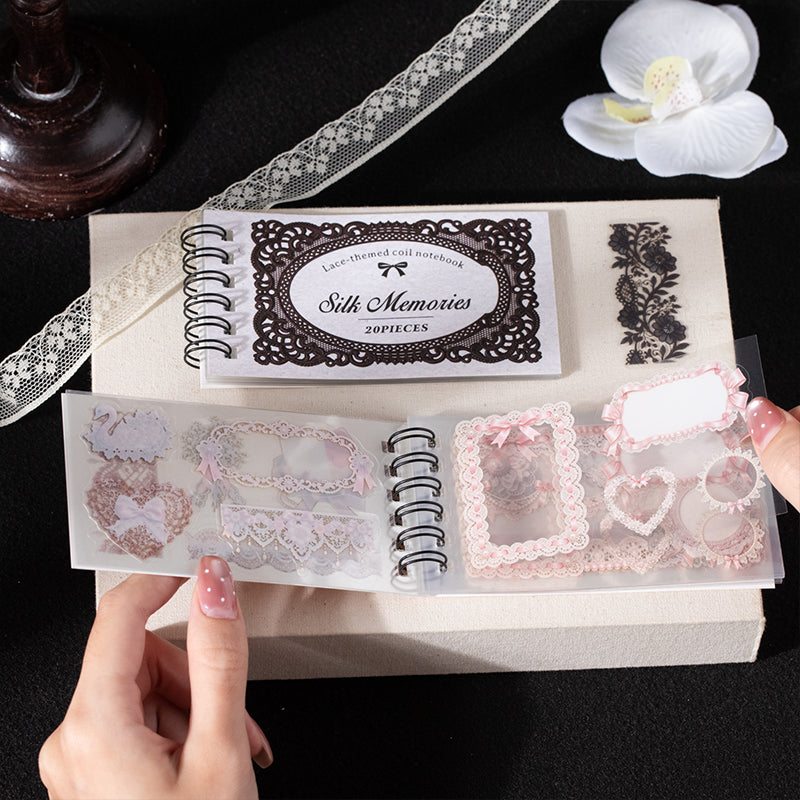Silk Memory Series Sticker Book featuring book designs for journaling, scrapbooking and collage
