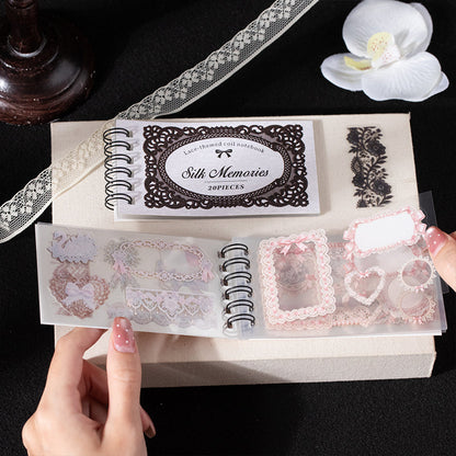 Silk Memory Series Sticker Book featuring book designs for journaling, scrapbooking and collage
