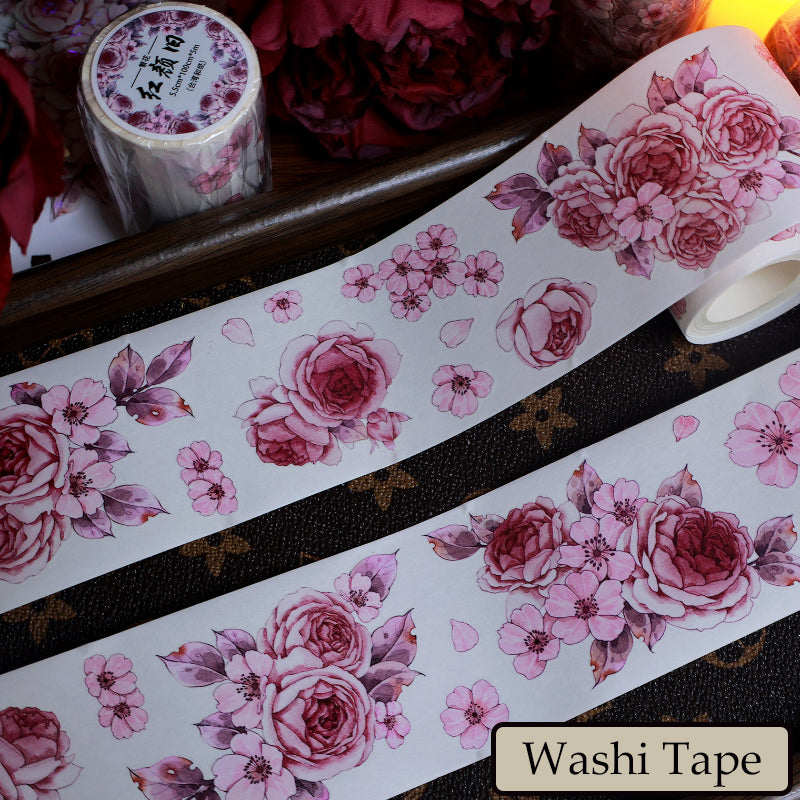 The beauty of flowers Die-Cutting Washi Tape - Whole Roll 5.5cm×5m