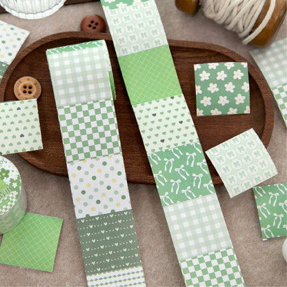 Dot Pattern Battle Series Die Cutting White Kraft Paper Tape featuring white, and dot designs for journaling, scrapbooking and collage