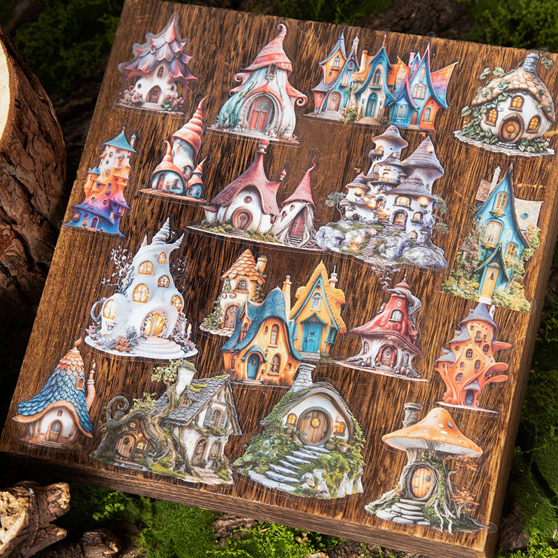 Elven Fantasy House Series Sticker featuring fantasy, and house designs for journaling, scrapbooking and collage