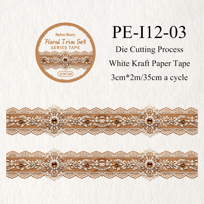 Flower Tassel Series White Kraft Paper Tape
