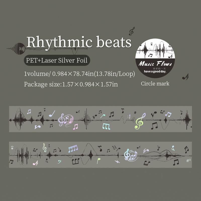 The Music Flow Series Laser Silver PET Tape