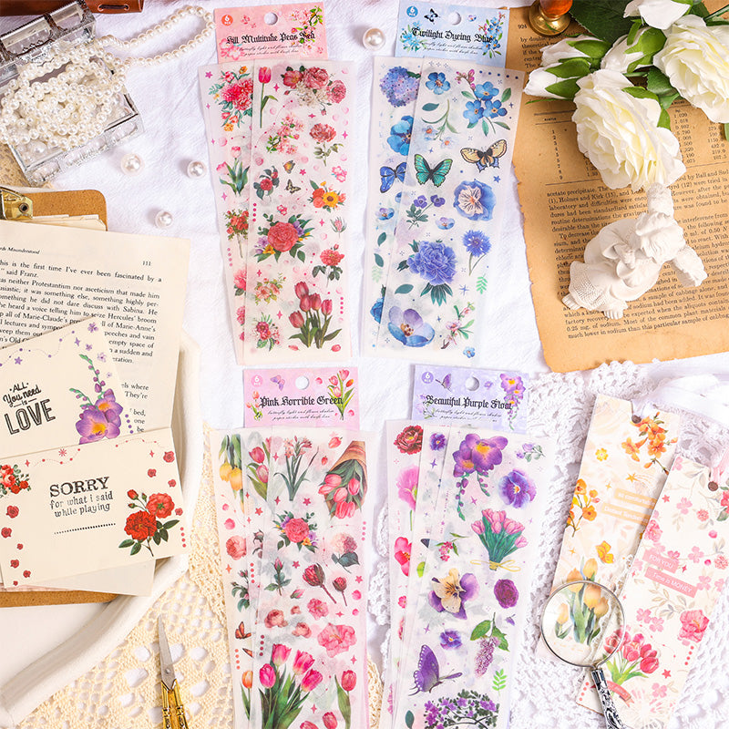 Butterfly light and flower shadow Sticker