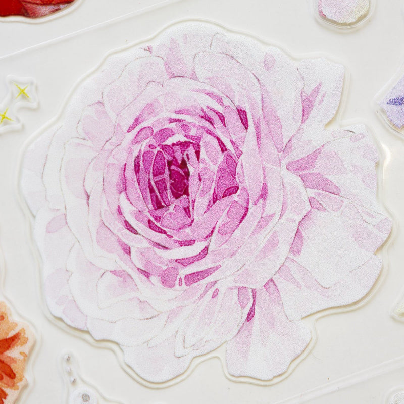 4.5cm*100cm Soft silk flowers Die Cutting Washi/PET Tape featuring flower designs for journaling, scrapbooking and collage