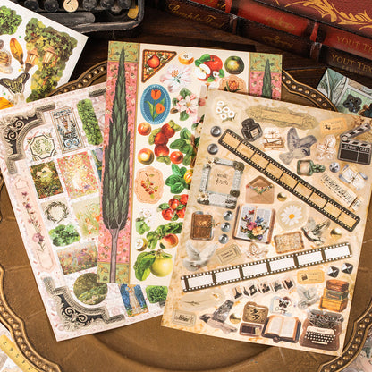 Old Things Collection Series Sticker Book featuring old, and book designs for journaling, scrapbooking and collage