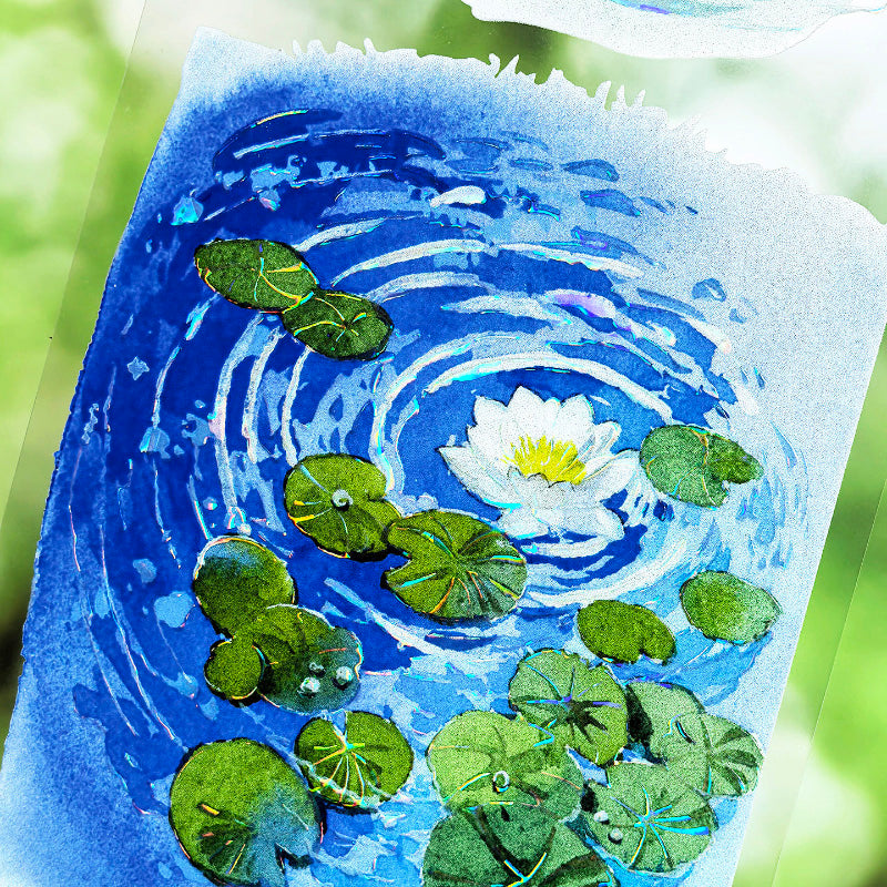 6.5cm*110cm Spring Water Shell Light PET Tape featuring spring, and light designs for journaling, scrapbooking and collage
