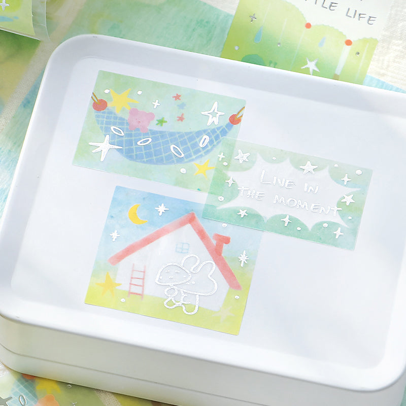 Milk Mist Wandering Series Die Cutting Silver Stamping Sulfuric Paper Tape