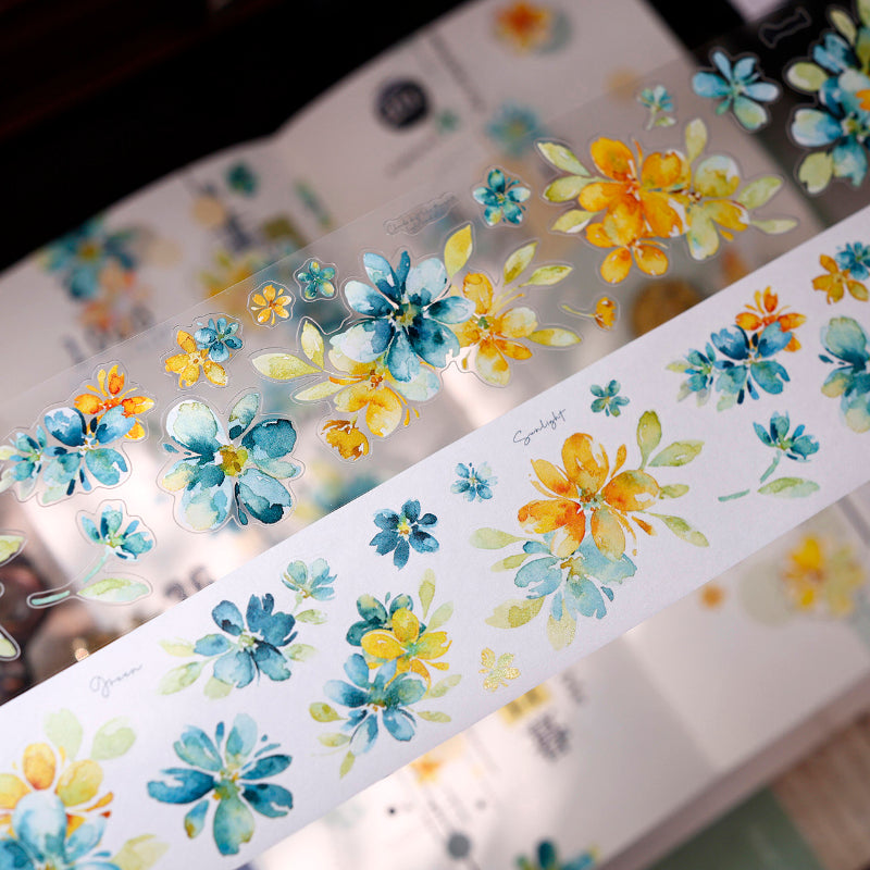 4.5cm*125cm Collect Blue Die Cutting Washi/PET Tape