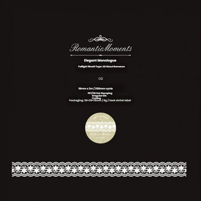 Romantic Moments Series Silver Stamping PET Tape