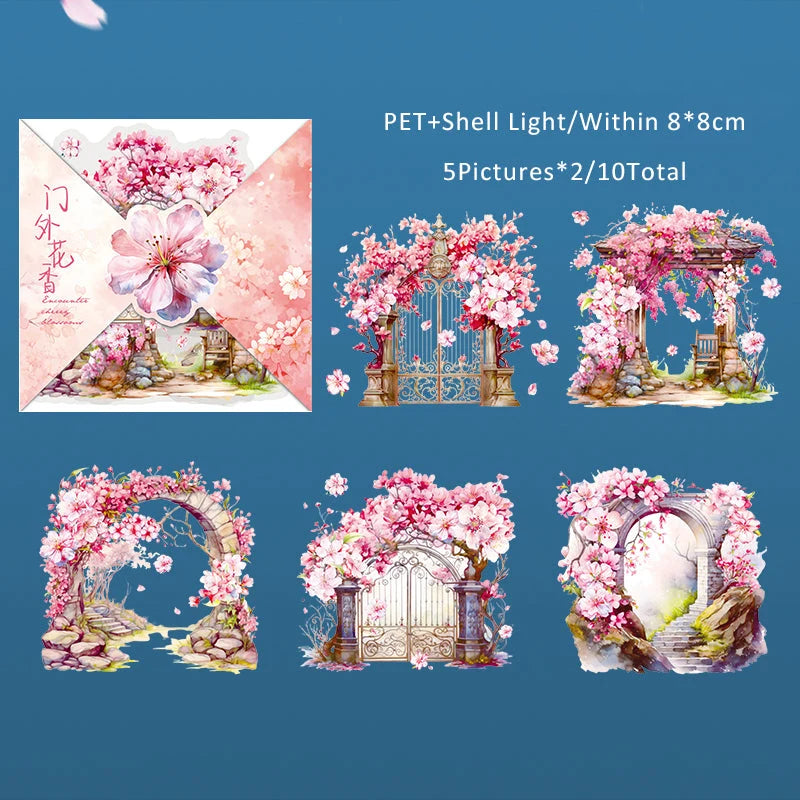 Cherry Blossom Sticker Sheet – Japanese Aesthetic Journaling & Planner Sticker