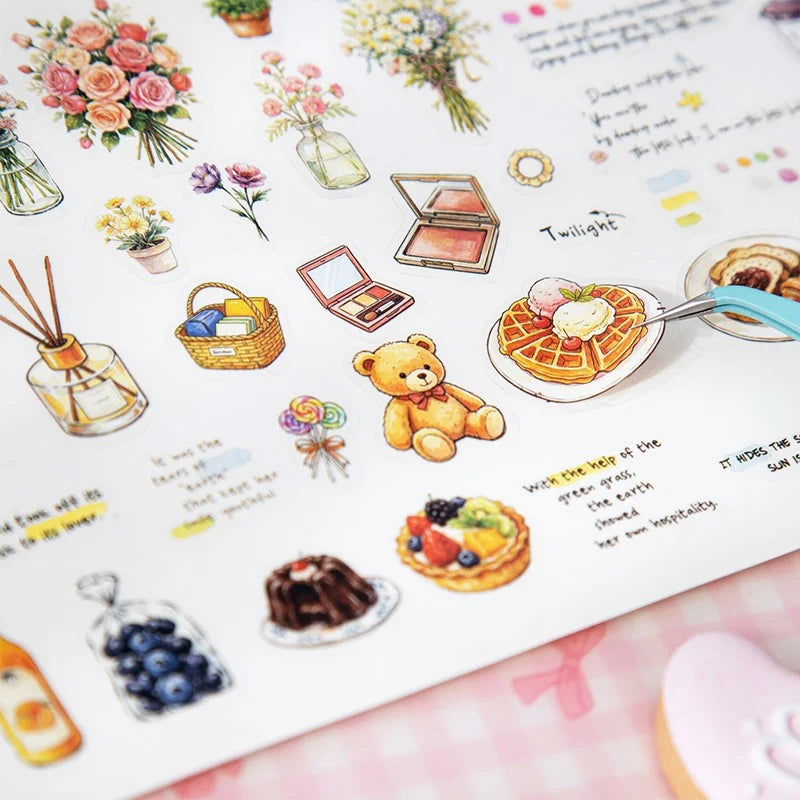 Flowers & Poetry of Life PET Coil Sticker Book