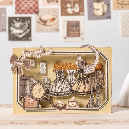 Exquisite Girl 100 Days Punch Card Scrapbook Paper 100Pcs Material Paper