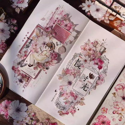 Peach Blossom Vintage Floral PET & Washi Tape
