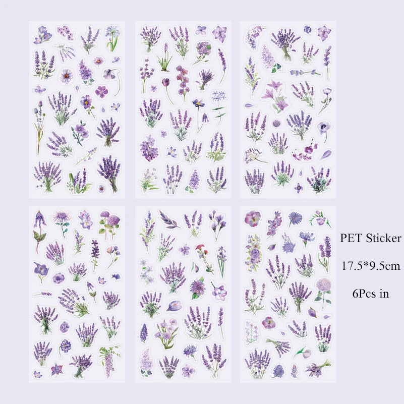 Spring Floral Shadow Sticker Sheet – Aesthetic Journaling & Scrapbook Sticker