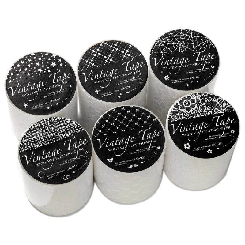 White Mist Floral Note PET Tape