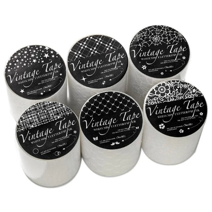White Mist Floral Note PET Tape