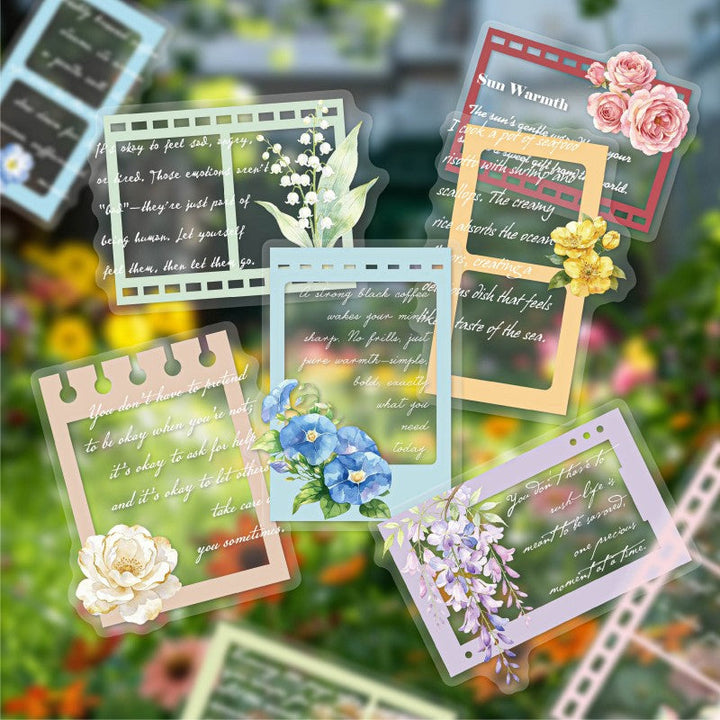 Flower Mail Sticker Pack featuring flower and mail designs for journaling, scrapbooking and collage