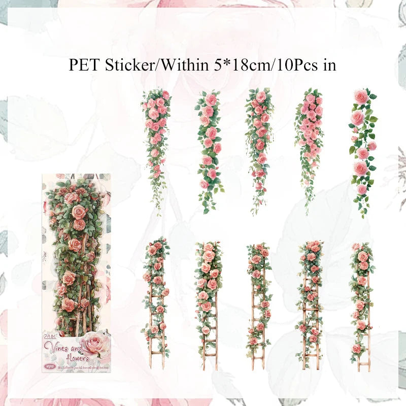 Vines lead flowers Sticker