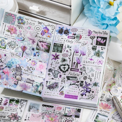 Flowers Hidden in the Mist Sticker Book