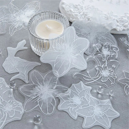 Moonlit White Garden Flower Sticker Pack