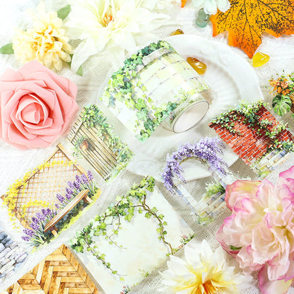 Vines entwine the wall PET Tape for journaling, scrapbooking and collage