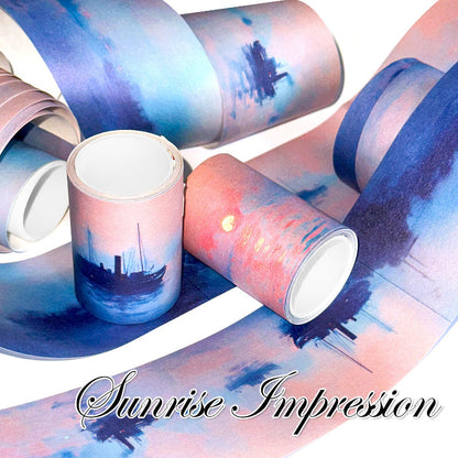 Sunrise Impression Washi Tape featuring sun designs for journaling, scrapbooking and collage