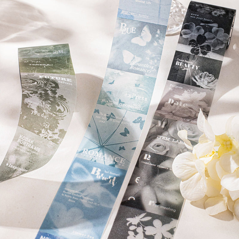 Halftone Light Shadow Series Sulfuric Acid Paper Tape featuring shadow, and light designs for journaling, scrapbooking and collage