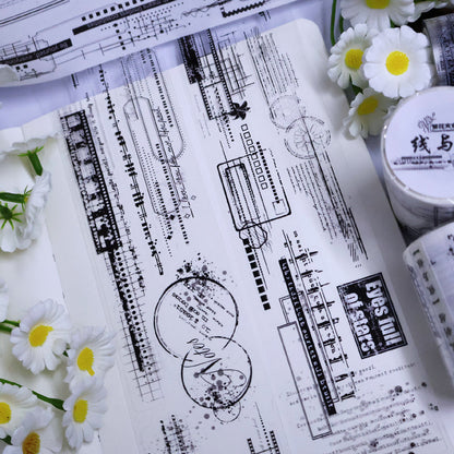 5cm*100cm Lines and frames Die Cutting Washi/PET Tape for journaling, scrapbooking and collage