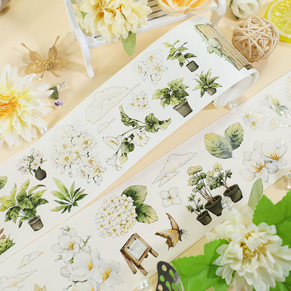 Small Garden Die Cutting Washi/Shell Light PET Tape featuring garden, and light designs for journaling, scrapbooking and collage