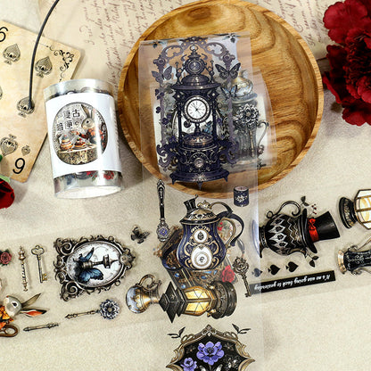 Retro Lockbox PET Tape featuring retro designs for journaling, scrapbooking and collage