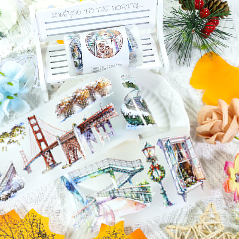Frosted leaves Fog PET Tape for journaling, scrapbooking and collage