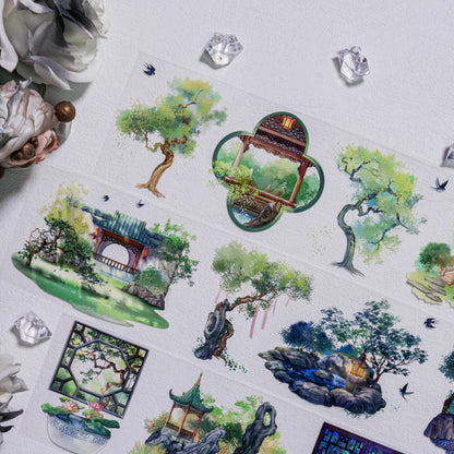 Whole Roll 7.5cm*5m Summer Garden PET Tape featuring garden, and summer designs for journaling, scrapbooking and collage