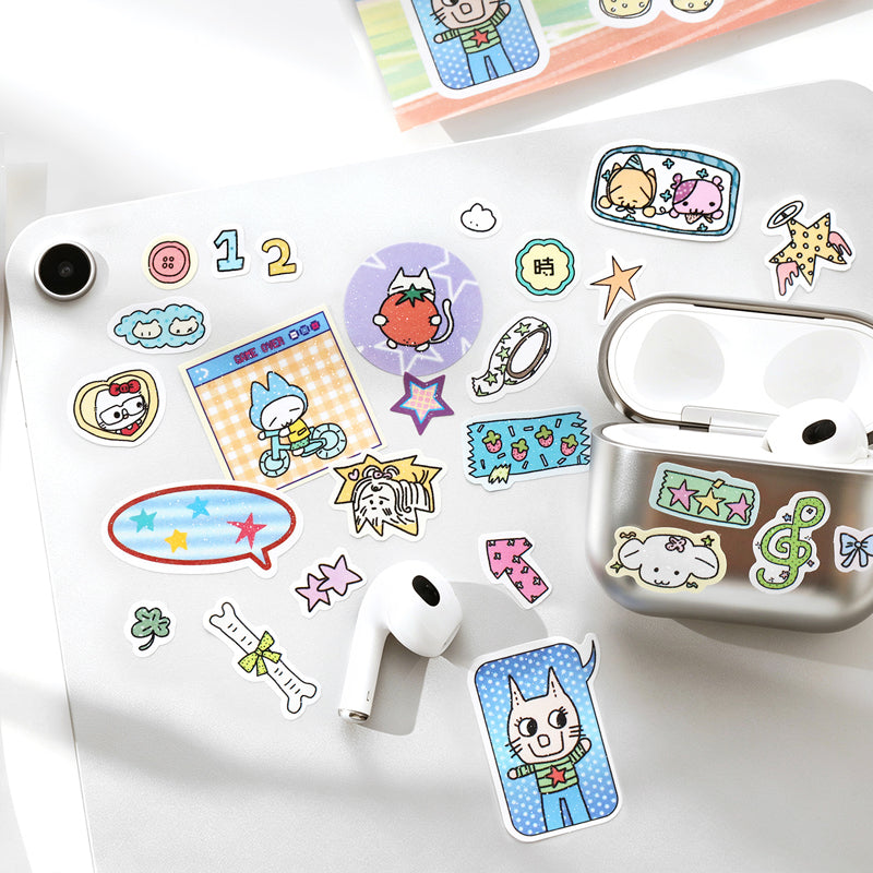 Neon Era Series Sticker Book featuring book designs for journaling, scrapbooking and collage