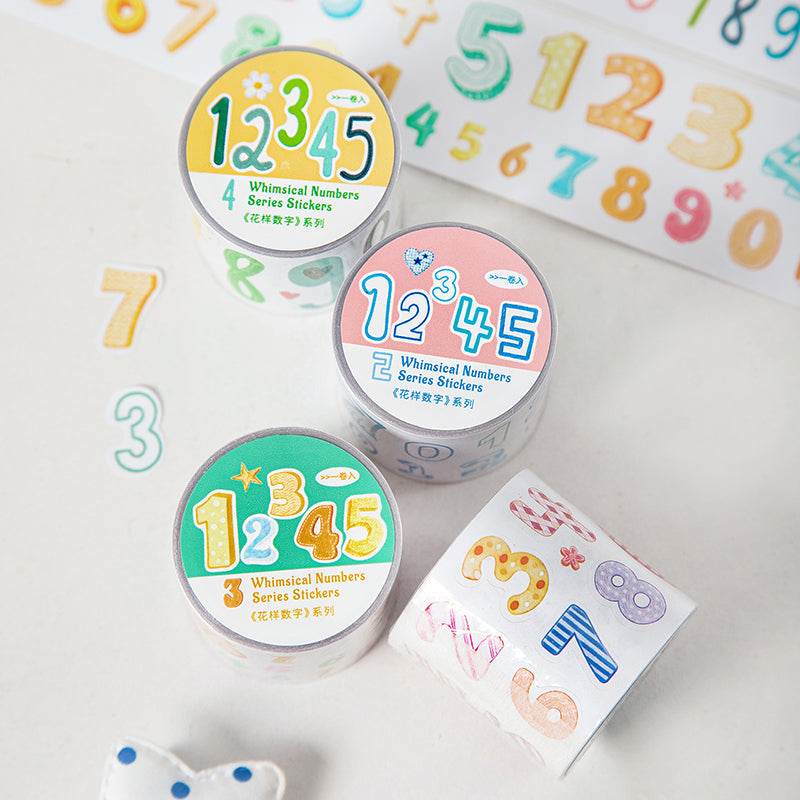 Variety Number Series Die Cutting PET Tape for journaling, scrapbooking and collage