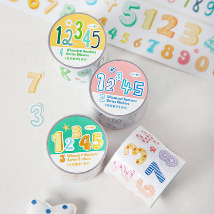 Variety Number Series Die Cutting PET Tape for journaling, scrapbooking and collage