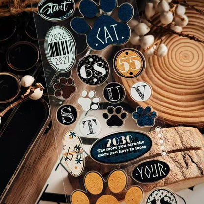 5cm*100cm Circular Labels Set Die Cutting PET Tape for journaling, scrapbooking and collage