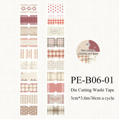 Handmade fabric label series Die Cutting Washi Tape