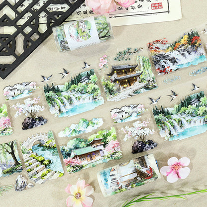 Landscapes Come To Life Shell Light PET Tape featuring light designs for journaling, scrapbooking and collage