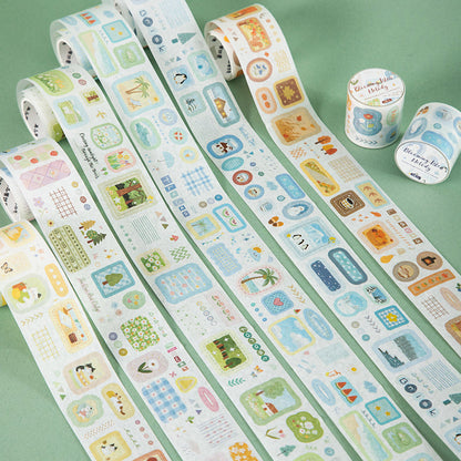 Flower Island Melodies Series Die Cutting Washi Tape featuring flower, and island designs for journaling, scrapbooking and collage