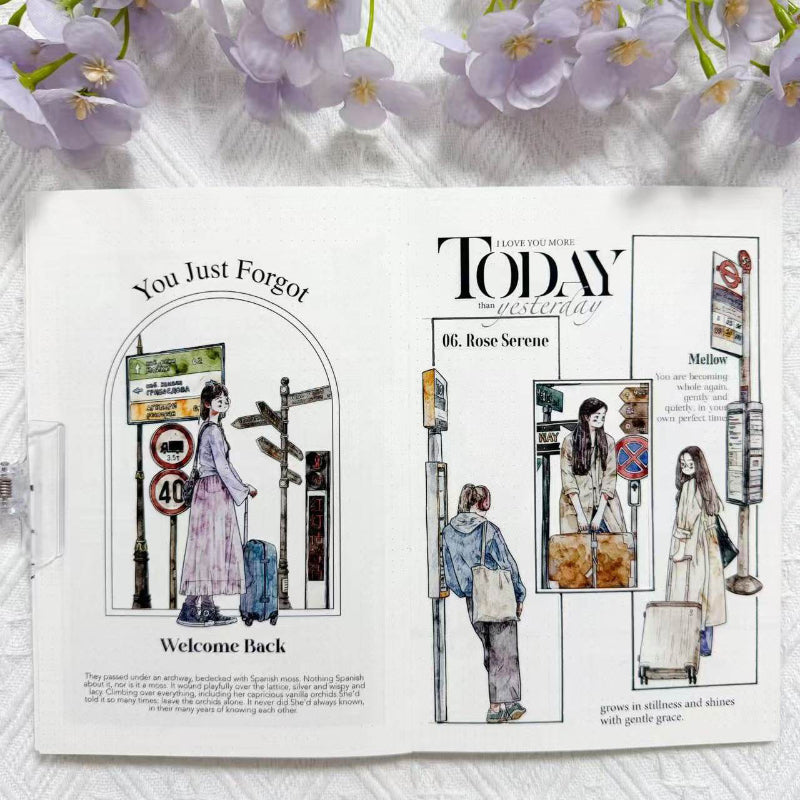 4.5cm*333cm Set Off On Journey Die Cutting Washi/PET/Fog PET Tape for journaling, scrapbooking and collage
