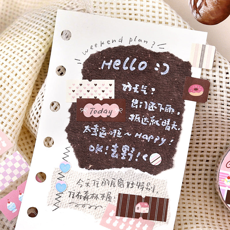Afternoon Tea Melody Series Die Cutting Writing Paper Tape featuring tea designs for journaling, scrapbooking and collage