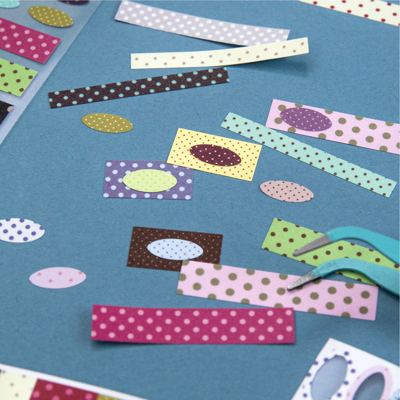Polka Dot Control Series Die Cutting Flash Synthetic Paper Tape featuring dot designs for journaling, scrapbooking and collage