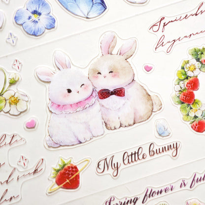 6cm*125cm Lovely Garden Die Cutting Washi/PET Tape featuring garden designs for journaling, scrapbooking and collage