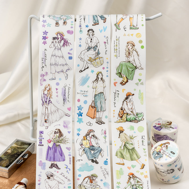 Painted Girl Series Die Cutting Synthetic Paper Tape