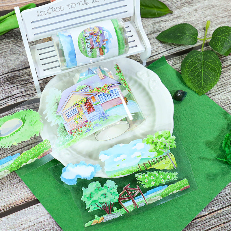 Spring is in full bloom PET Tape featuring spring designs for journaling, scrapbooking and collage