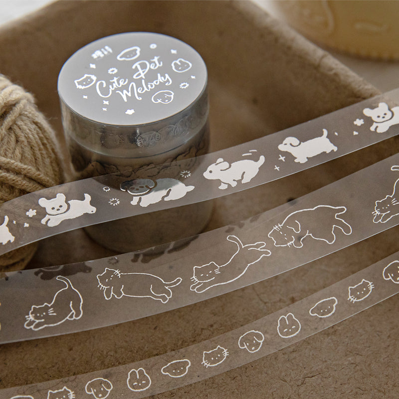 Silver Special Issue Series Silver Stamping PET Tape Set featuring silver designs for journaling, scrapbooking and collage
