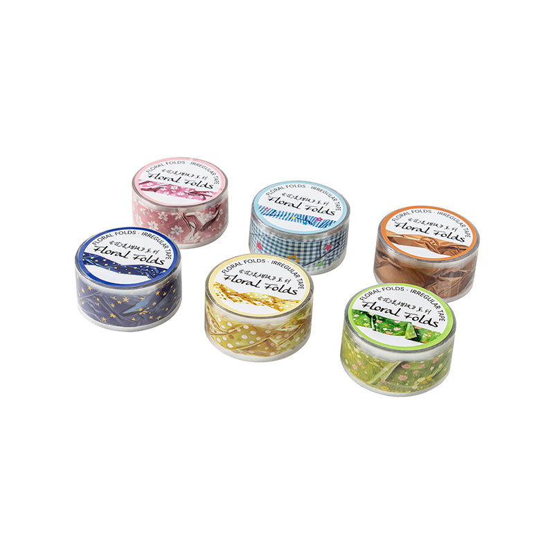 Floral Ruffled Series Washi Tape featuring floral designs for journaling, scrapbooking and collage