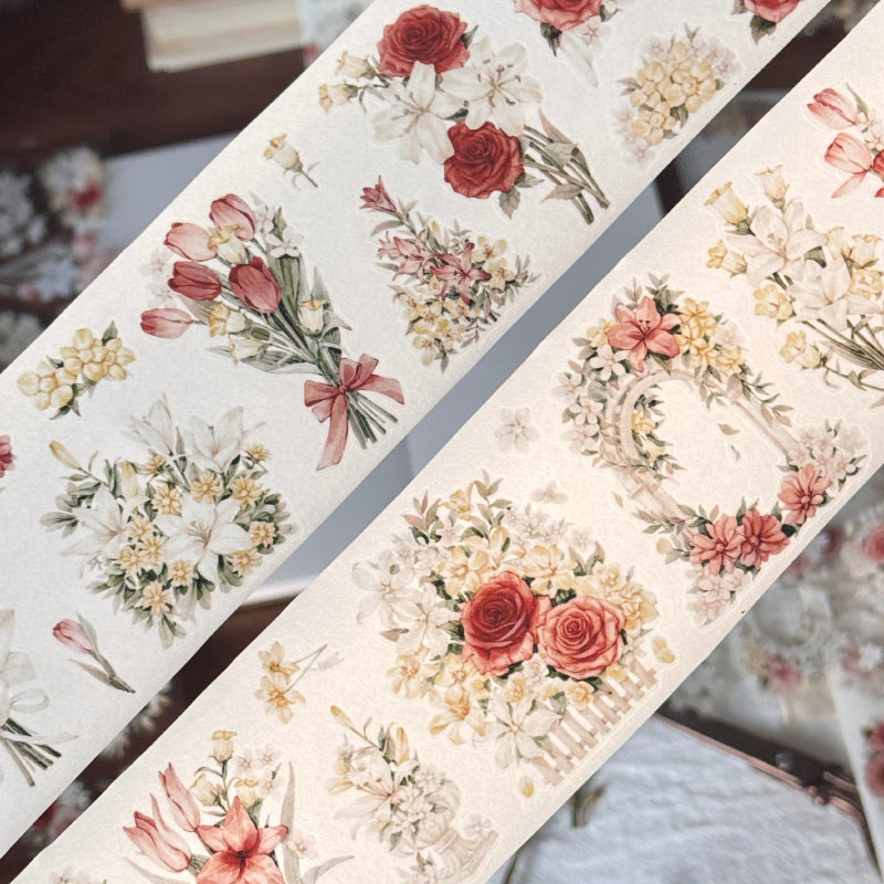 6cm*120cm Flower Pavilion Die Cutting Washi/PET Tape