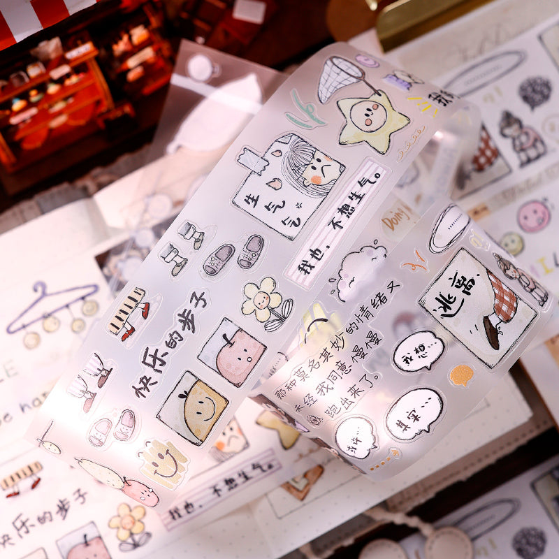 5cm*100cm Minor Emotions Die Cutting Washi/Fog PET Tape
